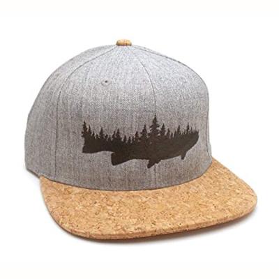 China Character Wholesales Cork Baseball Cap Custom Embroidered Wool Cork Snapback Hat for sale