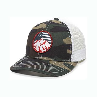 China 100% Character Factory OEM Cotton 6 Panel Applique Embroidery Patch Logo Baseball Mesh Cap Trucker Hat for sale