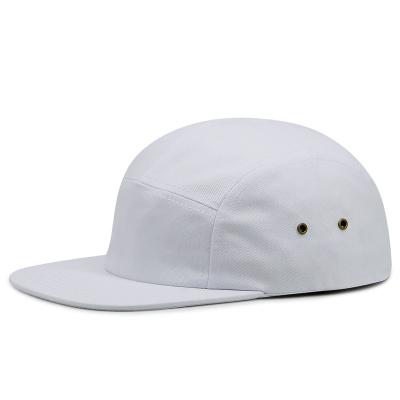 China Hot Selling Character Factory Unstructured Solid Empty Flat Bill 5 Panels Camp Hats for sale