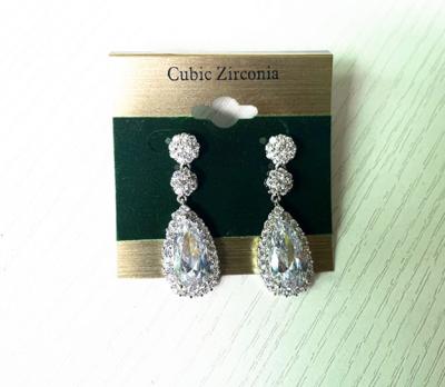 China CLASSIC High Quality Wedding Style Zircon Bridal Earrings for sale