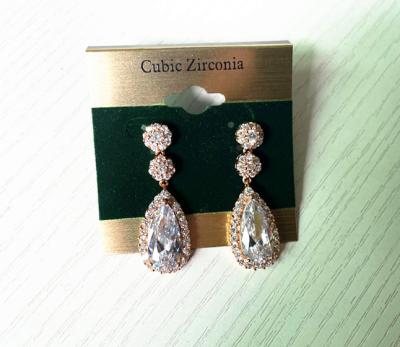 China CLASSIC High Quality Wedding Style Zircon Bridal Earrings for sale