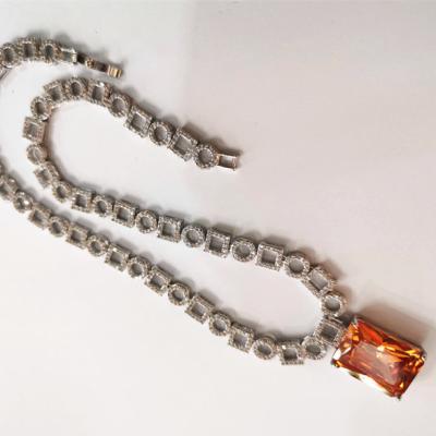 China High Quality Platinum Plating CZ Stone Bridal Necklace for sale