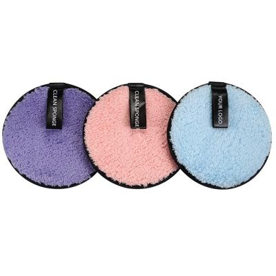 China Double Side Microfiber Microfiber Washable Cleaning Blows Makeup Remover Pads Reusable Facial Cleaning Sponge Face Rounds Defatting for sale