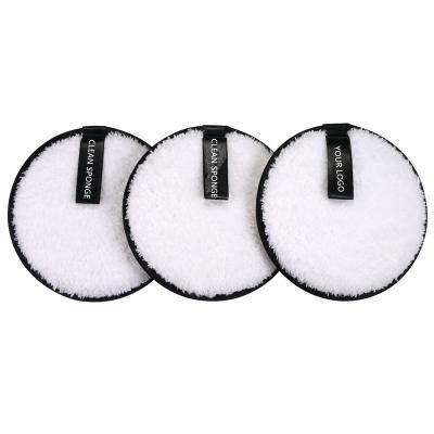 China Eco-Friendly Reusable Pads Microfiber Makeup Washable Soft Facial Cleansing Sponge Remover Rounds Face Scrubber Pads for sale