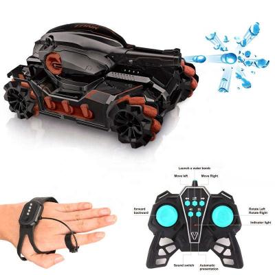 China RC Hobby Watch 2.4g Dual Controller Gel Airsoft Shooting Led Light Music Radio Control Drift Water Bomb rc car Drift Tank Sound Toy for sale