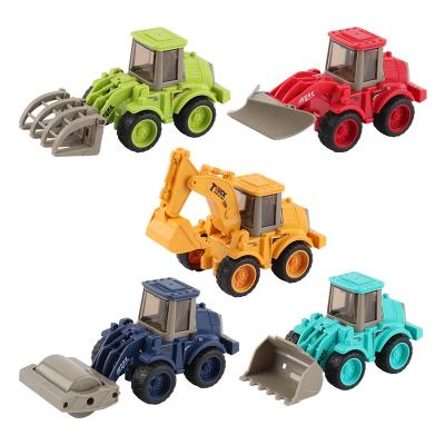 China 10pcs Colorful Friction Diecast Toy Vehicle Engineering Vehicle Toy Crane Toy Truck Crane Construction Coche For Kids for sale