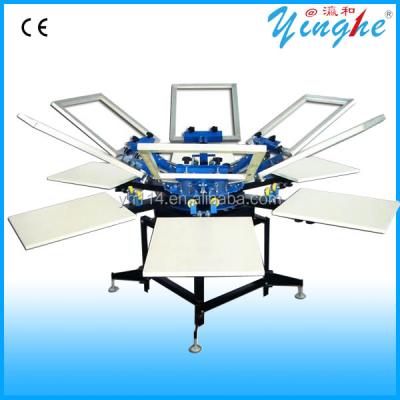 China T Shirt Printer 2016 Hot Sale 6 Colors 6 Station Screen Printing For T Shirt for sale