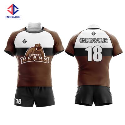 China 100% Polyester Dry Fit Antibacterial Dye Cooldry Rugby Wear OEM Customized Unisex Sport Wear for sale