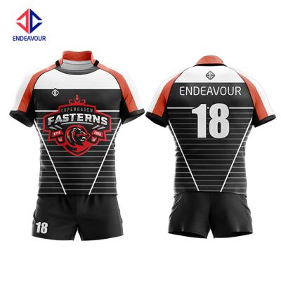 China Antibacterial hot sale uniform wholesale china rugby jersey all black for sale