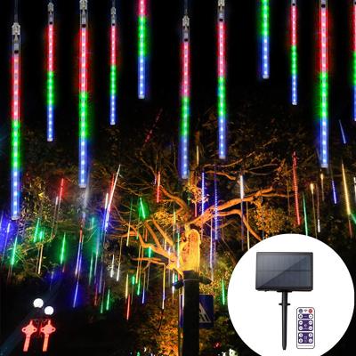 China Outdoor Used Solar Strip Lights Outdoor 8 Tubes Solar Led Multicolor Led Strip Festoon Lights For Christmas Or Tree Decoration for sale