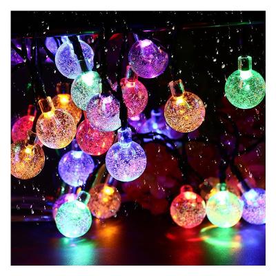 China Outoors Waterproof Patio Pathway Landscape Garden LED Solar Christmas Lights Lamp Outdoor Bubble RGB Crystal String Balls For Christmas Decorative Lighting for sale