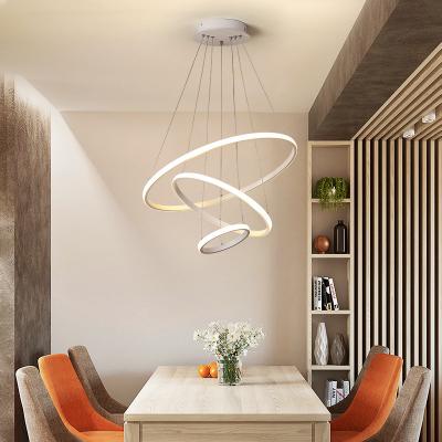 China Modern Minimalist Modern Minimalist Restaurant Acrylic Indoor Hot Selling Chandelier Decoration LED Lighting Fixture Ring Pendant Lamp for sale