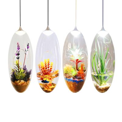 China Creative Handmade European Plant Chandelier Green Plant Light For Home Led Lighting Hot Selling Miniature Plant Landscape Lamp for sale