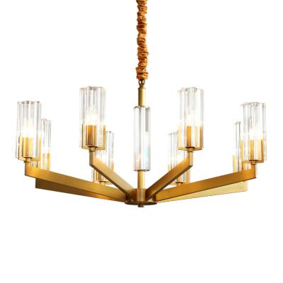 China Modern Nordic Clear Luxury Background Art Pendant Light Brass Mid Century Bedroom Bedside Pendant Lamp Living Room Famous Chandelier for sale