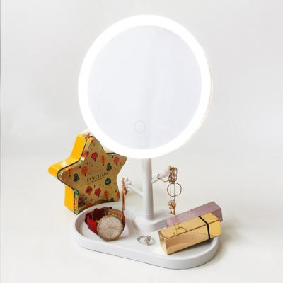 China 2021 New Design Beauty Room Mirror Lamp CE ROHS SAA 45 Degree Rotation USB Touch Charging Switch Led Makeup Mirror Table Light For Bedroom for sale