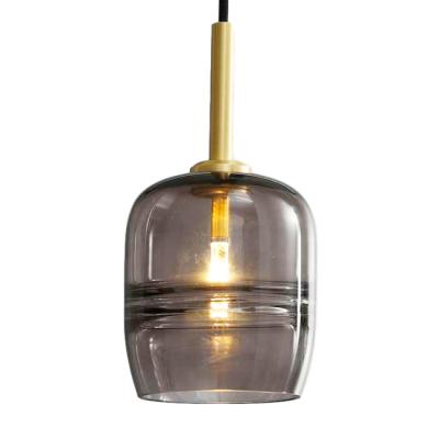 China Modern Hot Sale Decoration E27 Adjustable Modern Chandelier Modern Simple Classical Copper Glass Pendant Lamp Light For Living Room for sale