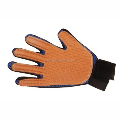 China Viable Five Fingers Design Dog and Cat Grooming Glove Pet Hair Remover Glove for sale