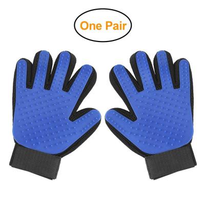 China Pet Grooming Glove Pet Hair Remover Viable Gloves Left + Straight Five-finger Pet Bath Brush for sale