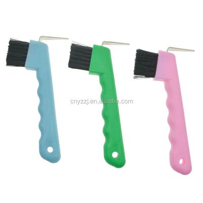 China Animals Lots Of 2 Horse Grooming Tools Hoof Pick With Brush More Color Option for sale