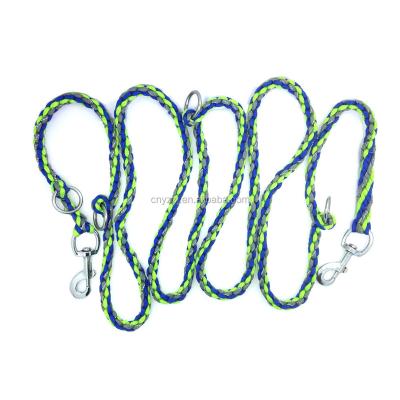 China Padded 2021 Best Selling Double Layers Paracord For Survival Two Hooks Dog Leash For 2 Dogs Green for sale