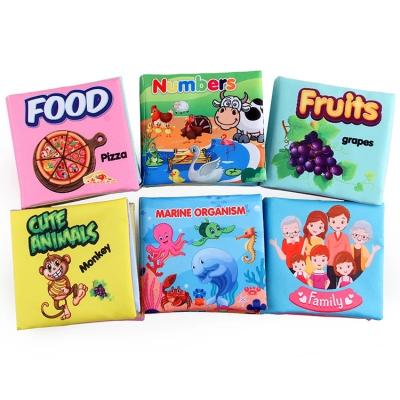 China Relaxing Kids Learning Early 0-6 Months Baby Educational Toys Book Cloth Soft Tissue Books For Babies for sale