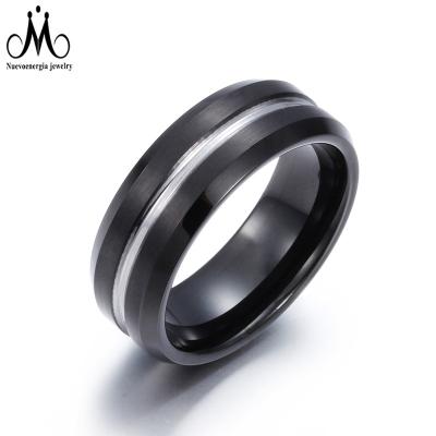 China TUNGSTEN 8mm Tungsten Carbide Ring Men Jewelry Black Color Accessories for sale