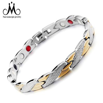 China 4 in 1 Titanium Magnet Bracelet Women Health Care Bracelet Ion Balance Jewelry 4 in 1 Stainless Steel for sale