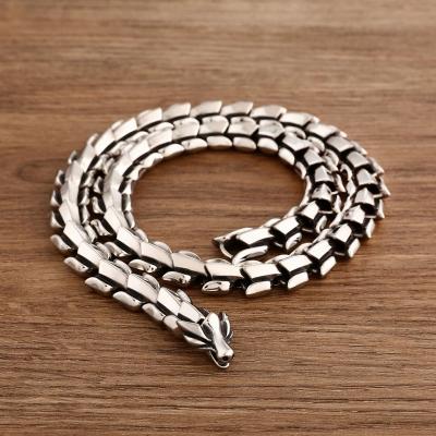 China FASHIONABLE Mens Dragon Chain Silver Animal Necklace Stainless Steel Jewelry Men's Viking Necklace Jewelry punk for sale