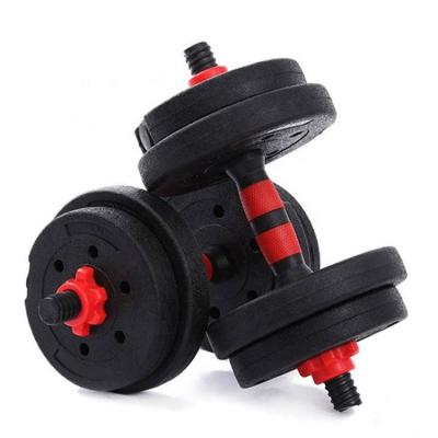 China Home Use Hot Selling 40 Kg Adjustable Dumbbell Sets Plastic Cement 10kg Dumbbell 15kg 20kg 30kg Dumbbell Weight Set for sale