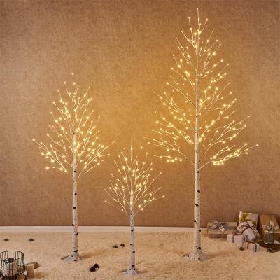 China Outdoor Decoration Pre Lit LED Lighted Twig Birch Branch Artificial Tree 120cm 48 Lights Christmas Tree Decoration for sale