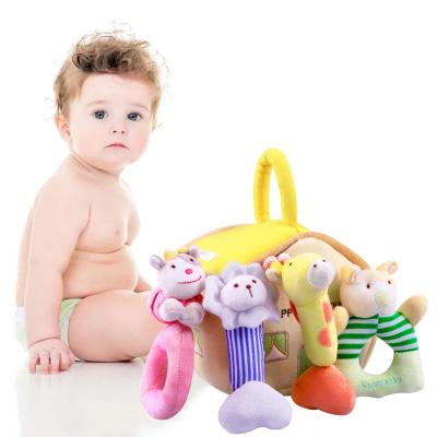 China Soft Babyhouse 0-12months Soft Set Bebe Toy Sonajero Stuffed Animal Baby Clink Toys For Gift for sale