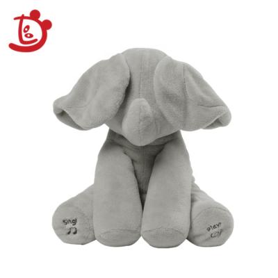 China Hot Selling Cat Singing Moving Ears Children Electric Peek Plush Toy T-44 Amazon Soothing Baby Toys Stuffed Educational Toys for sale