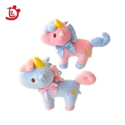 China Soft Colorful Cartoon Unicorn Plush Toys Key Chain Stuffed Animal for sale