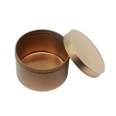 China Materials 8oz Metal Candle Tin High Quality Gold Christmas Candle Container Recycled Metal Tin Can for sale