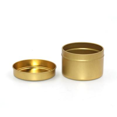 China Recycled Materials Tin Cans Gold Christmas Candle Container High Quality Metal Tin Can for sale