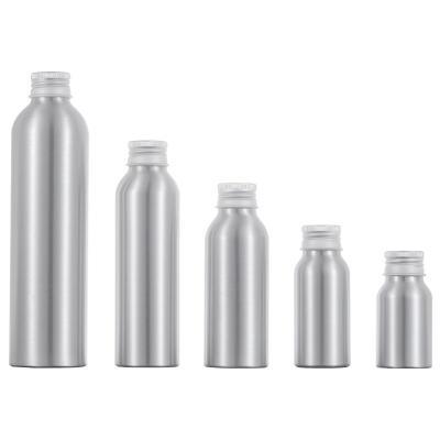 China Recyclable Custom Cosmetic Lotion Bottle Food Grade Aluminum Bottle With Aluminum Screw Lid for sale