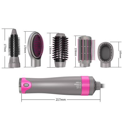 China Electric 5 in 1 High End Custom Hot Airbrush Hair Styling Styler and Dryer Set Pink Electric Hair Comb Set for sale