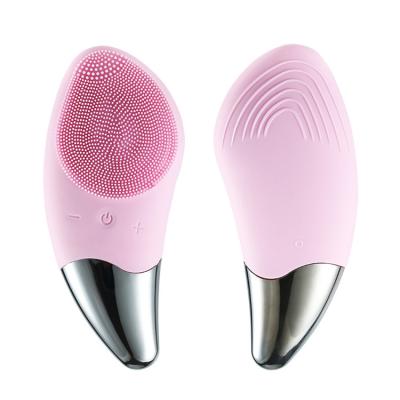 China 6 Speed ​​Adjustment Silicone Ultrasonic Face Scrubbers Electric DEEP CLEANING Face Cleanser and Massager Sweep Facial Cleansing Brush for sale