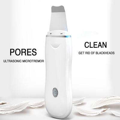 China 2021 New Exfoliators Beauty Equipment Facial Cleanser Ultrasonic Scrubber Spatula Skin Deep Clean Exfoliate Scrub for sale