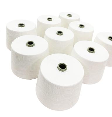 China Ne25s/1 Siro Compact Spun Yarn 70% Cationic Dyeable Polyester 30% Viscose Raw White for sale