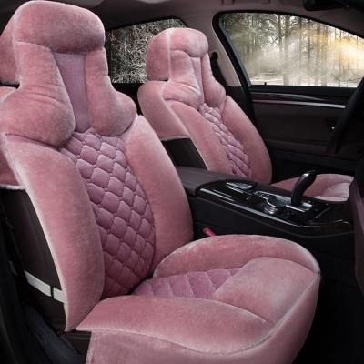 China Fashion Design Ladies Car Seat Cover Wool Fur Full Set For Winter for sale