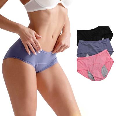 China Menstrual Period Anti-Bacterial Anti-Bacterial Absorbent Large Size Sanitary Pants Panties Breathable Mid-Rise Underwear Women for sale