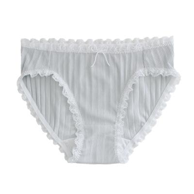 China Antibacterial Japanese pure color the new lace screw net cotton bow knot is soft contracted underwear for sale