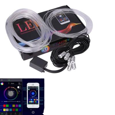 China Waterproof Universal Car LED Strip Lights Voice Control 64 Color Fiber Optic Ambient Light App And Remote Control Fit for sale