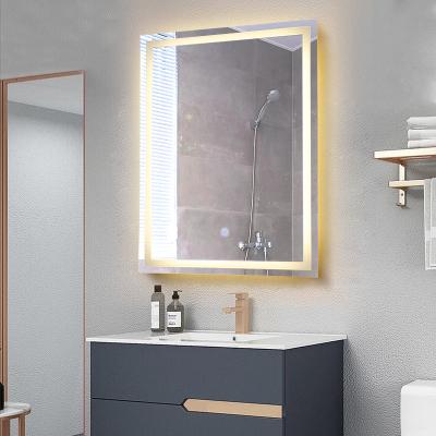 China LED Light Oxide Mist Mirror Touch Switch Rectangle IP65 Silver Clear Bathroom Mirrors for sale