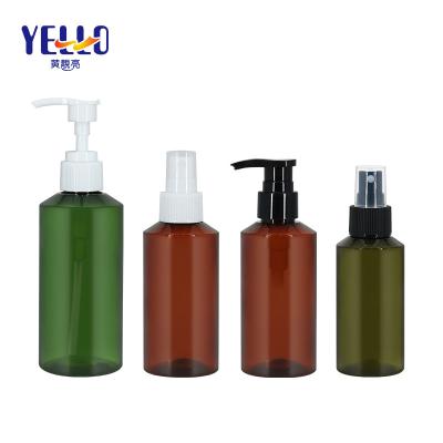 China Brand New 100% Recyclable PET Material Olive 100ml 150ml 200ml Plastic Body Lotion Bottle With Pump for sale