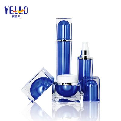 China 20g 30ml 50ml Double Wall Packaging Skin Care Lotion Cosmetic Bottle Personal Square High End Empty Acrylic Cream Jar for sale