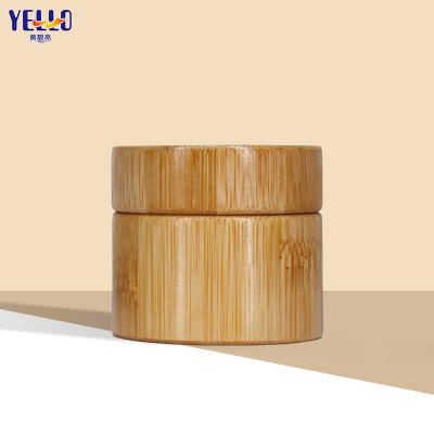 China New Arrival Cosmetic 15g 30g 50g Round Empty Bamboo Cosmetic Packaging Jars With Lids for sale