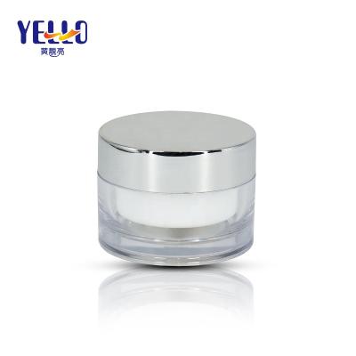 China Cosmetic Customized Empty Cosmetic Jars With Lids 30g Silver Plastic Obvious Heavy Wall Plastic Moisturizer Jars for sale