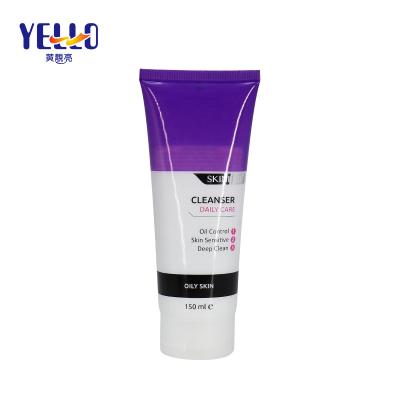 China Factory Supply 150ml Custom Cosmetic Tubes White And Purple Material Plastic Brand New With Flip Top Lid for sale